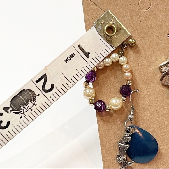 Vintage Mismatched Beaded Boho Earrings - Picture 2 of 6